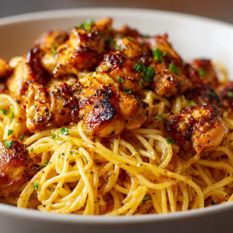 Garlic Chicken Bites with Parmesan Pasta Recipe