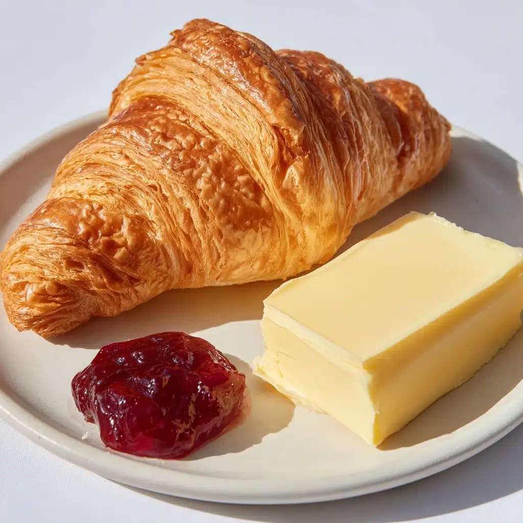 Croissant with Butter and Jam Recipe - Recipe Image