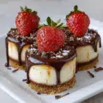 Chocolate Dipped Strawberry Mini Cheesecake Recipe