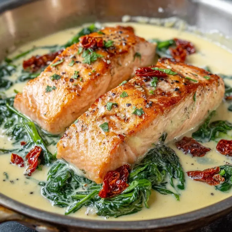 Creamy Garlic Butter Tuscan Salmon Recipe