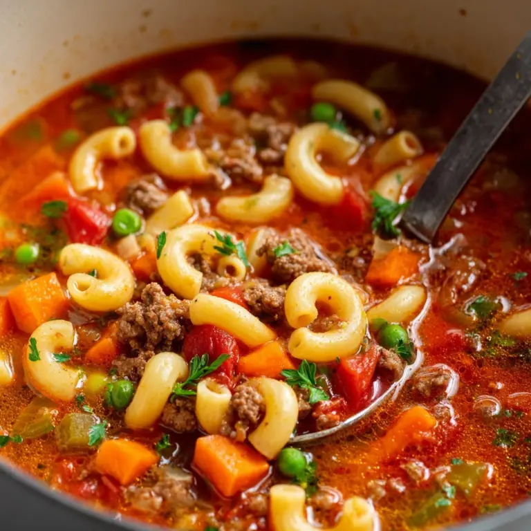 Beef and Macaroni Soup Recipe