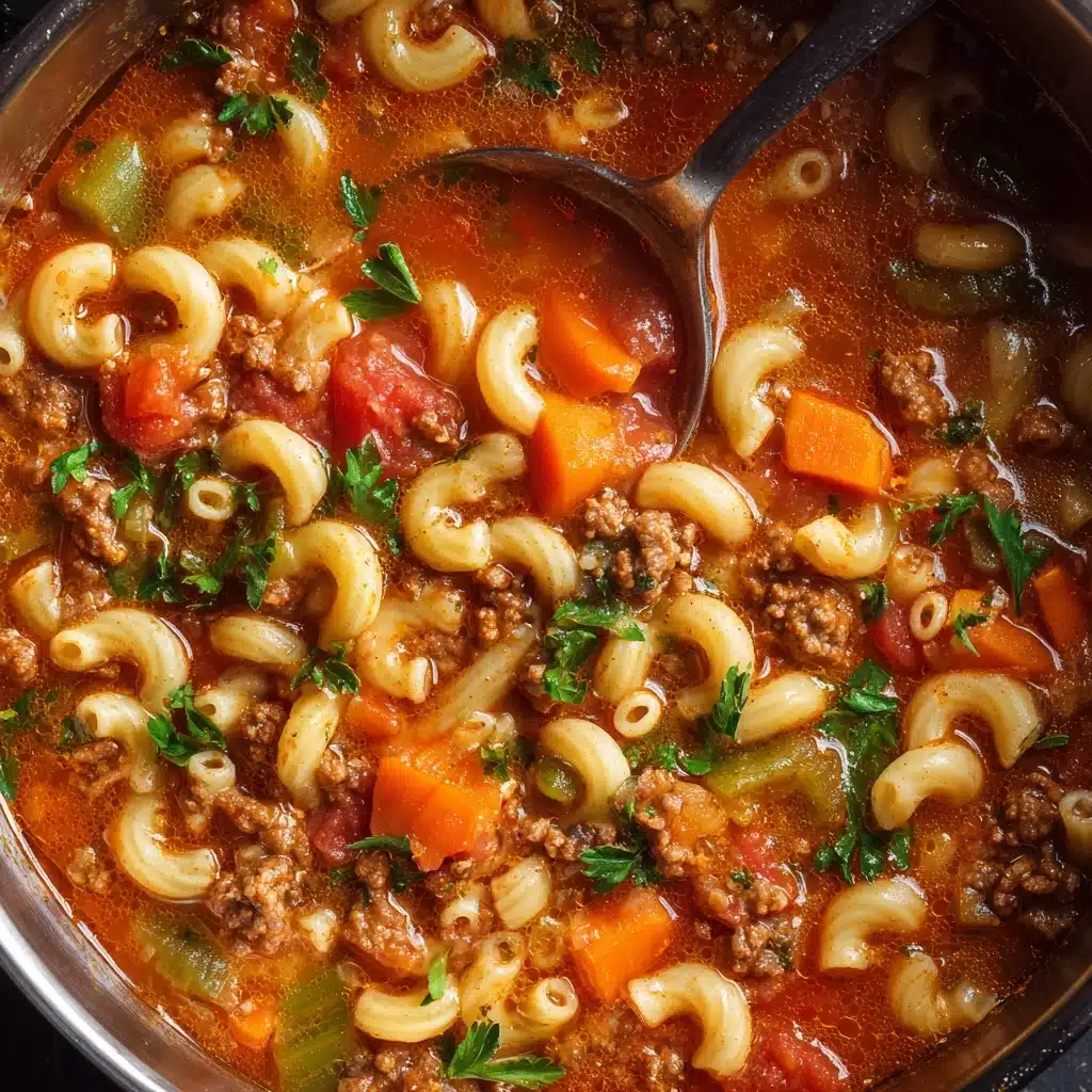 Beef and Macaroni Soup Recipe - Recipe Image