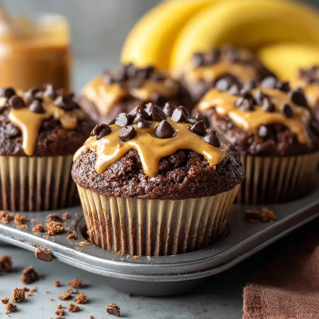 Chocolate Peanut Butter Banana Muffins Recipe - Recipe Image