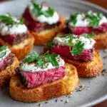 Steak Crostini with Horseradish Cream Recipe
