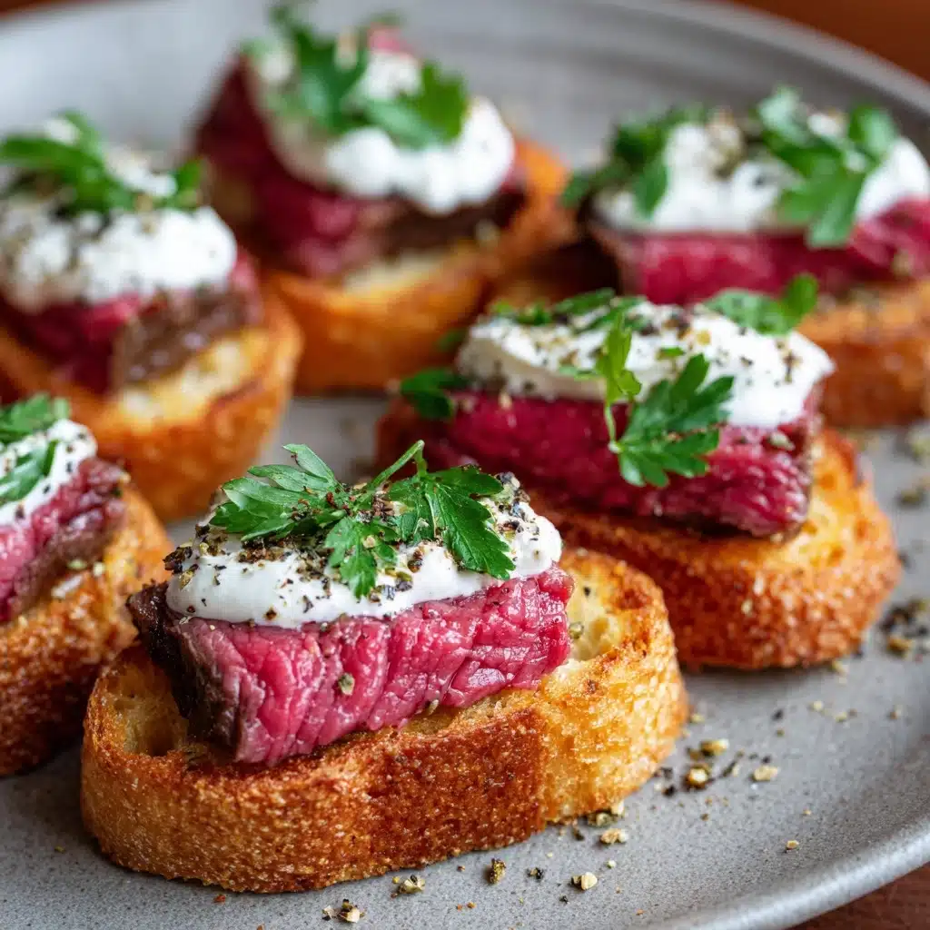 Steak Crostini with Horseradish Cream Recipe