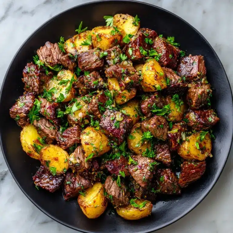Garlic Butter Steak Bites and Potatoes Recipe