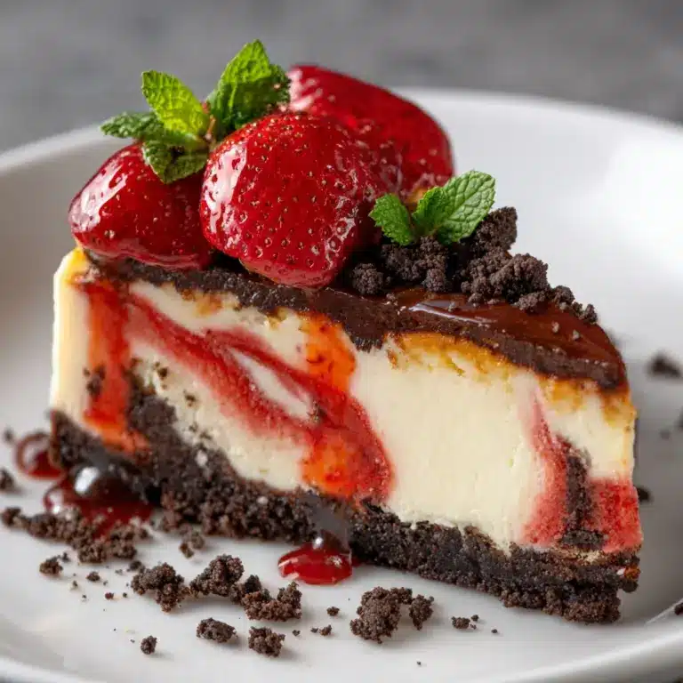 Chocolate Strawberry Swirl Cheesecake Recipe