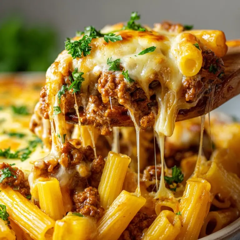 Cheesy Ground Beef Pasta Skillet Recipe