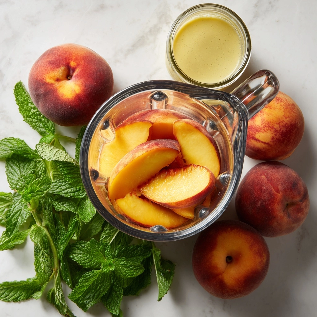 Lemon Peach Sparkling Mocktail Recipe - Recipe Image
