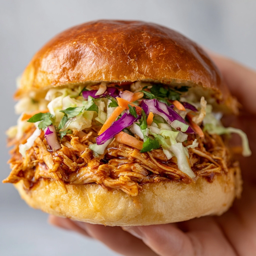 Easy Pulled BBQ Chicken Sliders with Coleslaw (No Mayo) Recipe