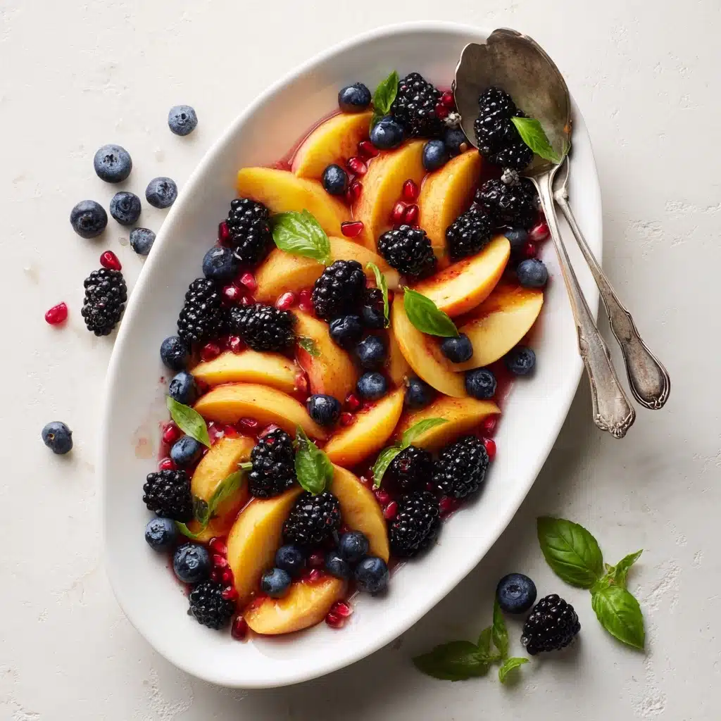 Honey Lime Basil Peach Fruit Salad Recipe - Recipe Image