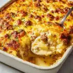 Cheesy Mushroom and Beef Rice Bake Recipe