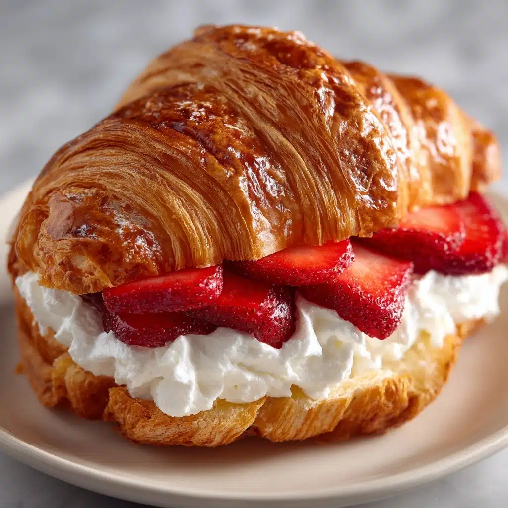 Strawberry Croissant Sandwich with Almond Whipped Cream Recipe - Recipe Image