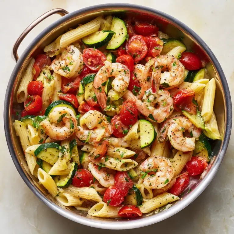 Tomato Zucchini Shrimp Pasta Recipe