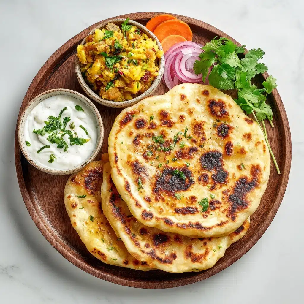 Paratha with Yogurt and Pickles Recipe