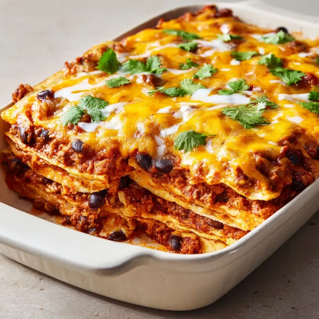 Beef Enchilada Casserole with Corn Tortillas Recipe