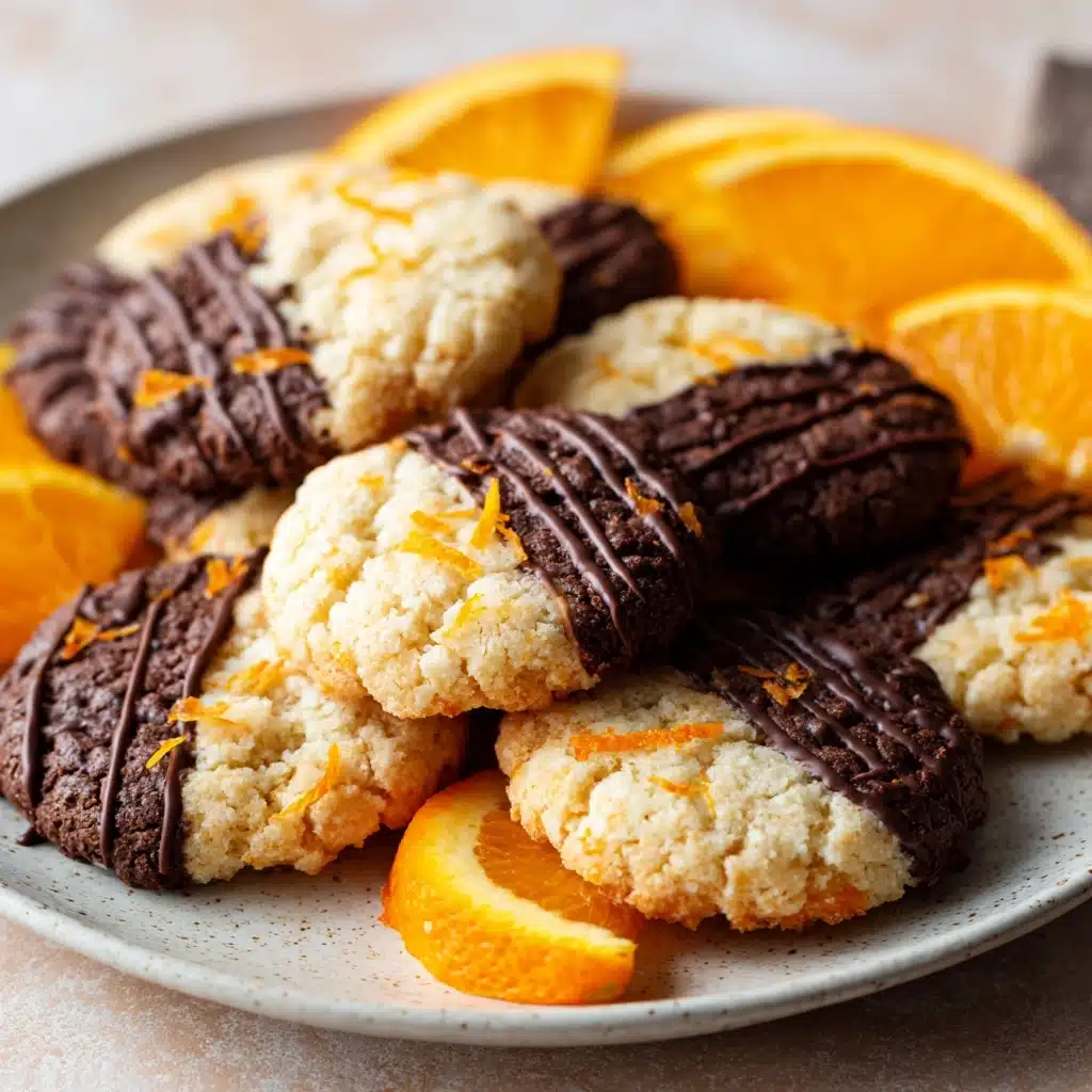 Chocolate Dipped Orange Shortbread Cookies Recipe