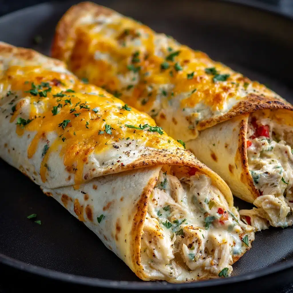 Cheesy Garlic Chicken Wraps Recipe
