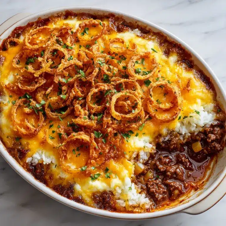 French Onion Ground Beef and Rice Casserole Recipe