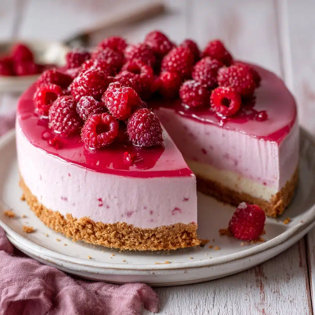 Easy Baked Raspberry Cheesecake Recipe - Recipe Image