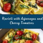 Ravioli with Tomatoes, Asparagus, Garlic, and Herbs Recipe
