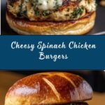 White Cheddar and Spinach Chicken Burgers Recipe