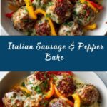 Cheesy Italian Sausage Bake with Peppers Recipe