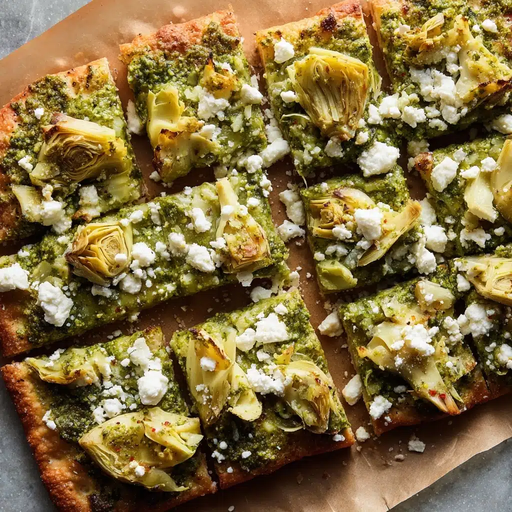 Green Pizza with Pesto, Feta & Artichokes Recipe