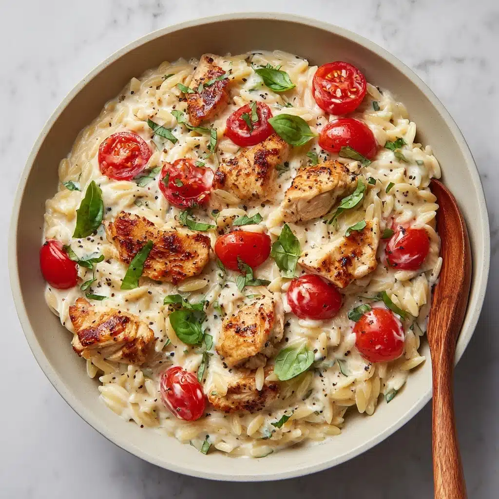 Slow Cooker Creamy Tuscan Chicken Orzo Recipe - Recipe Image