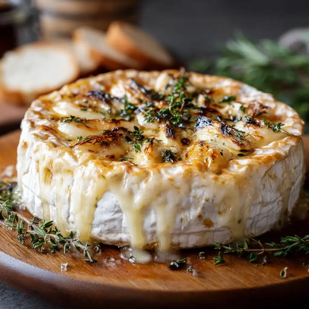 Savory Baked Brie with Garlic and Herbs Recipe - Recipe Image