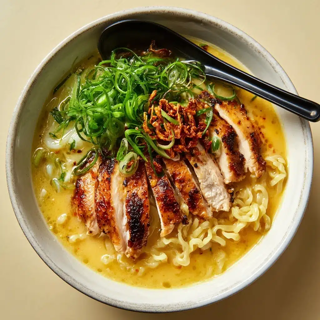 Fiery Chicken Ramen with Creamy Garlic Sauce Recipe