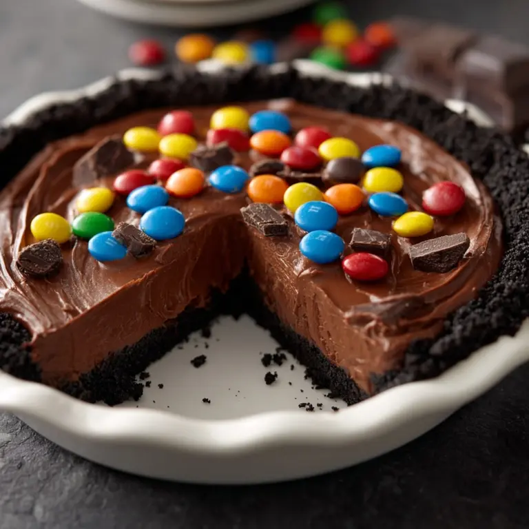 No-Bake Chocolate M&M Pie Recipe