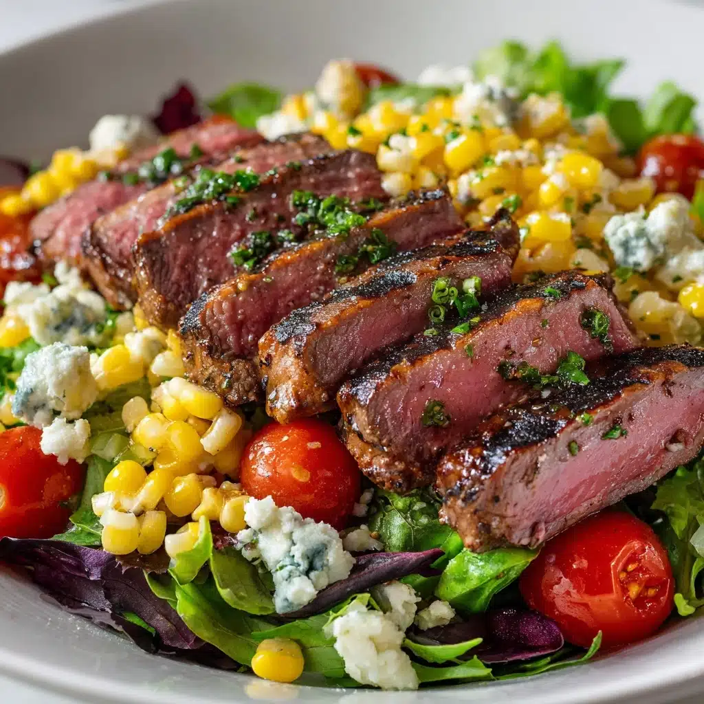 Balsamic Steak Gorgonzola Salad with Grilled Corn Recipe - Recipe Image