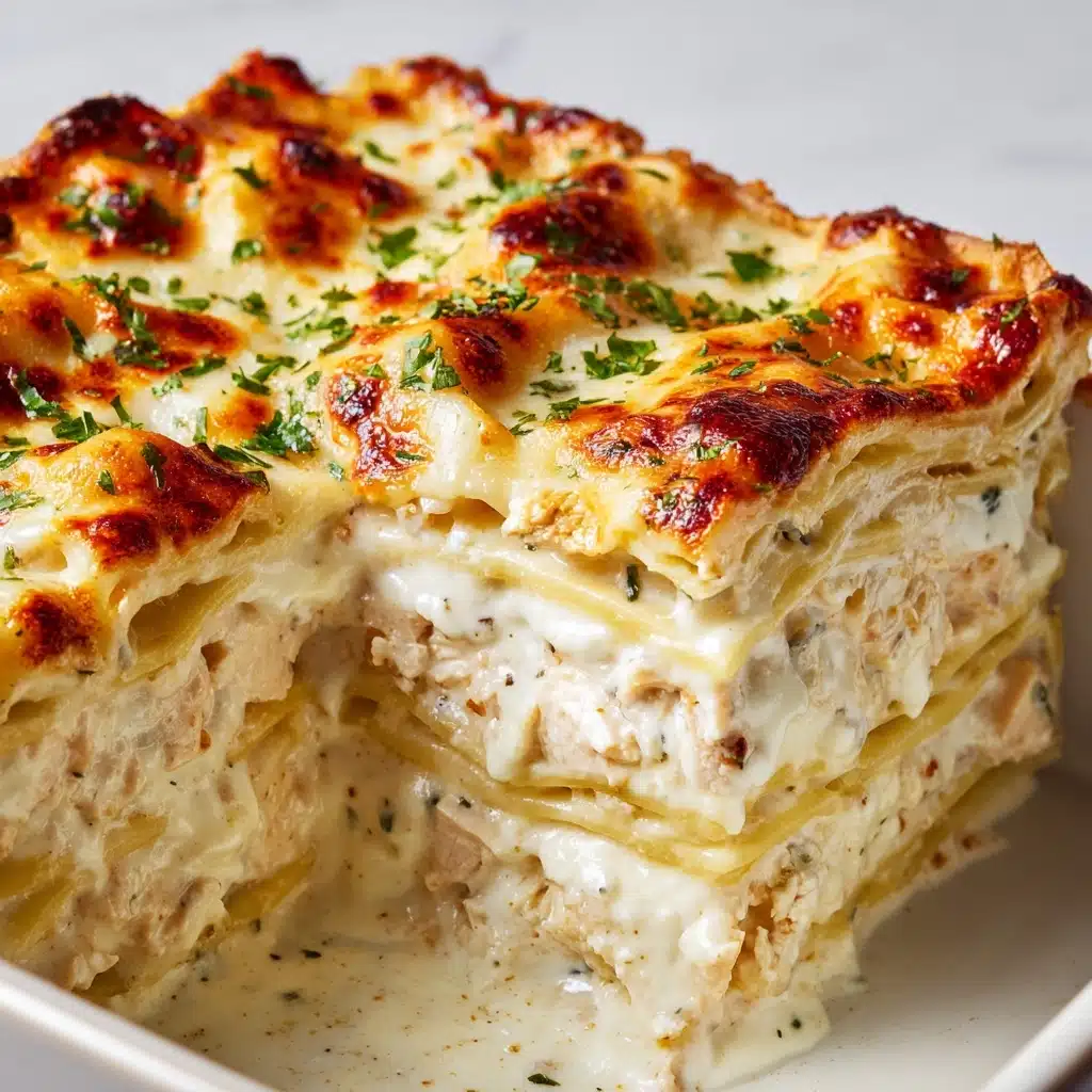 Cheesy Chicken Alfredo Lasagna Recipe - Recipe Image