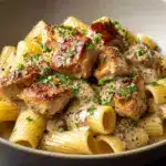 Creamy Garlic Butter Chicken and Rigatoni in Parmesan Sauce Recipe