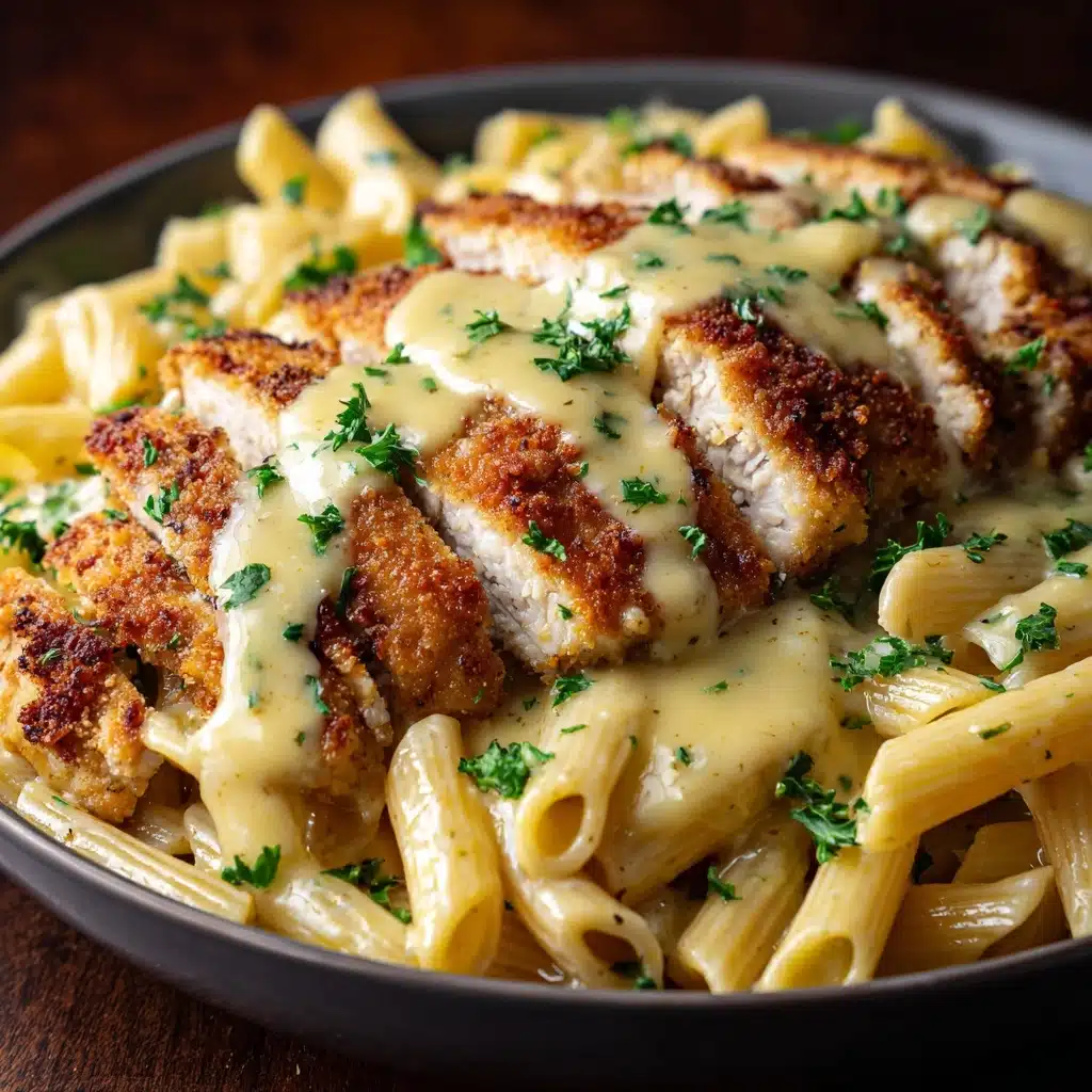 Crispy Chicken with Creamy Pasta Recipe - Recipe Image