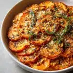Roasted Sweet Potatoes with Garlic and Parmesan Recipe