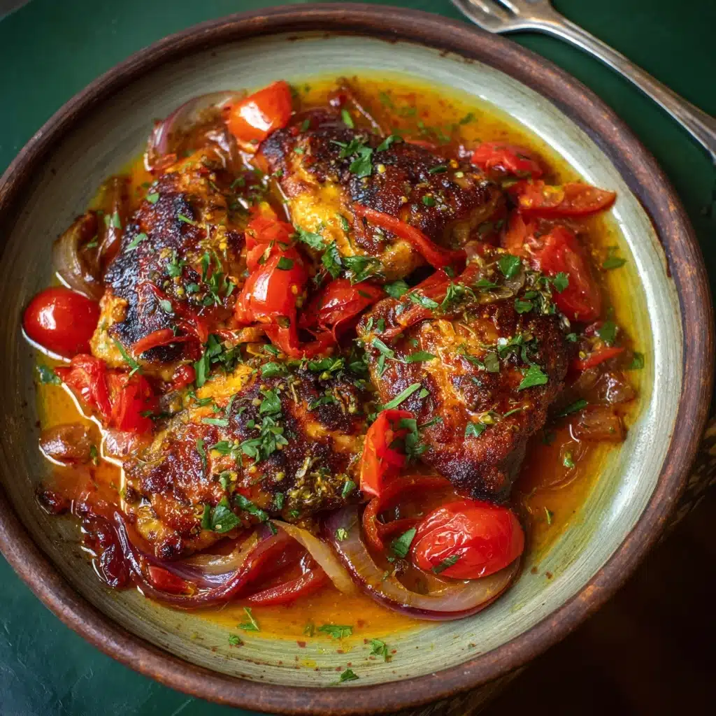 Spicy Vinegar Chicken over Tomatoes: The Incredible Ultimate Recipe