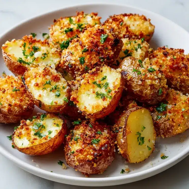 Crispy Garlic Parmesan Crusted Potatoes Recipe