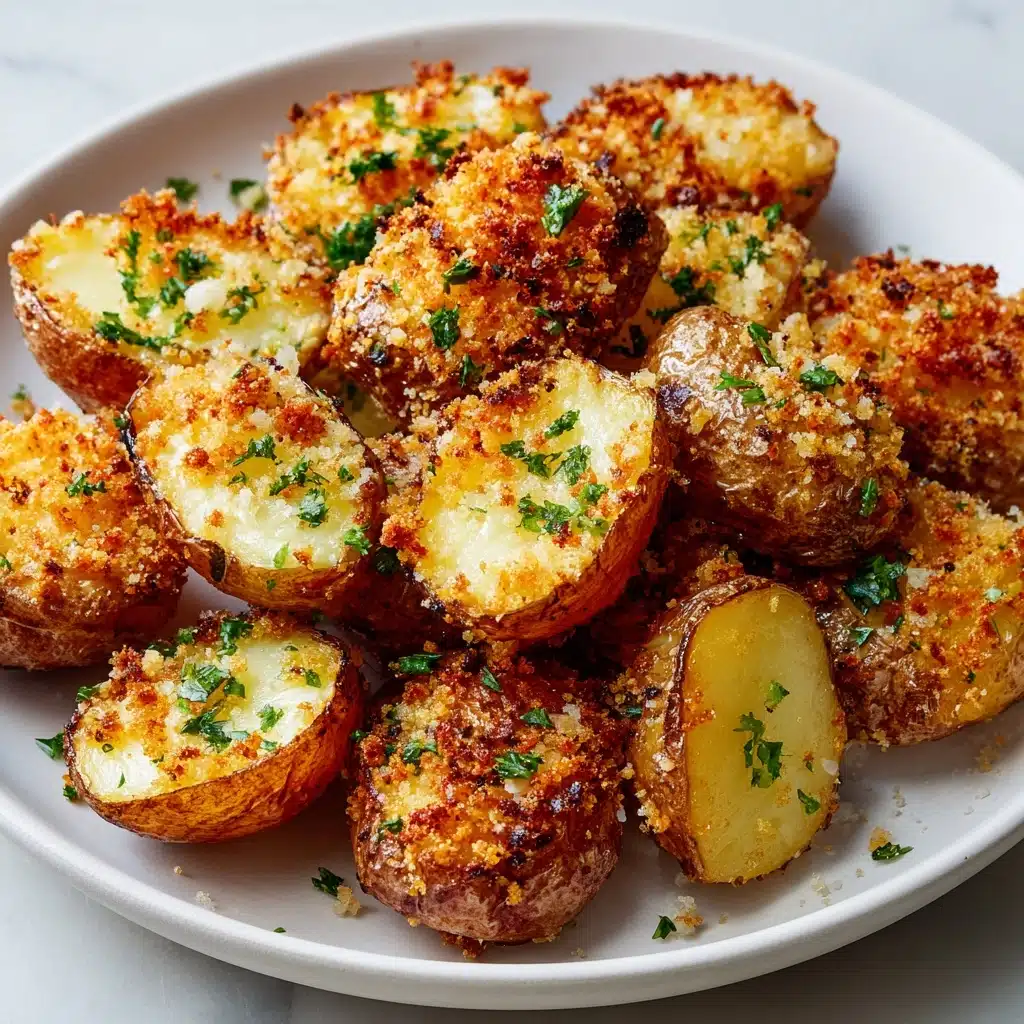 Crispy Garlic Parmesan Crusted Potatoes Recipe