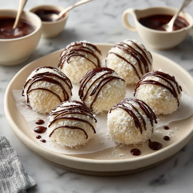 No Bake Coconut Cookie Balls with Chocolate Centers Recipe