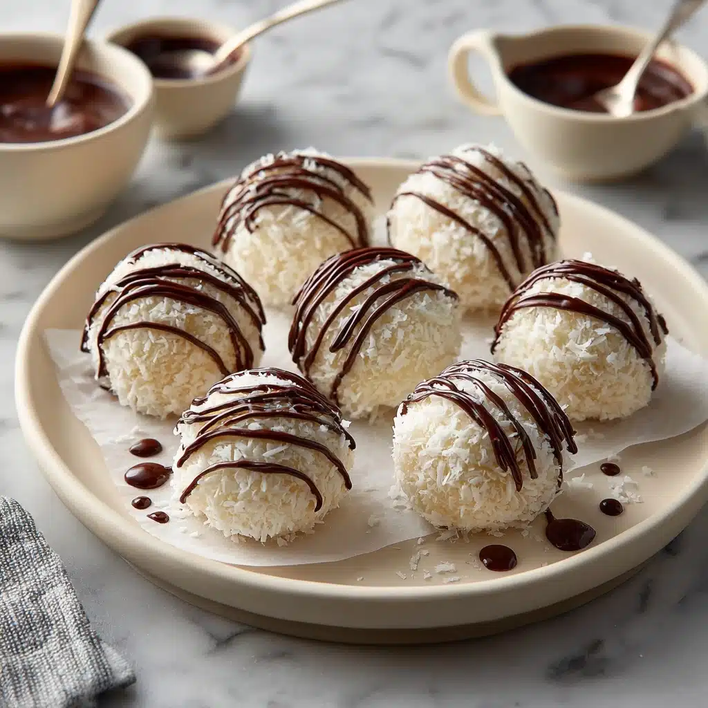 No Bake Coconut Cookie Balls with Chocolate Centers Recipe - Recipe Image
