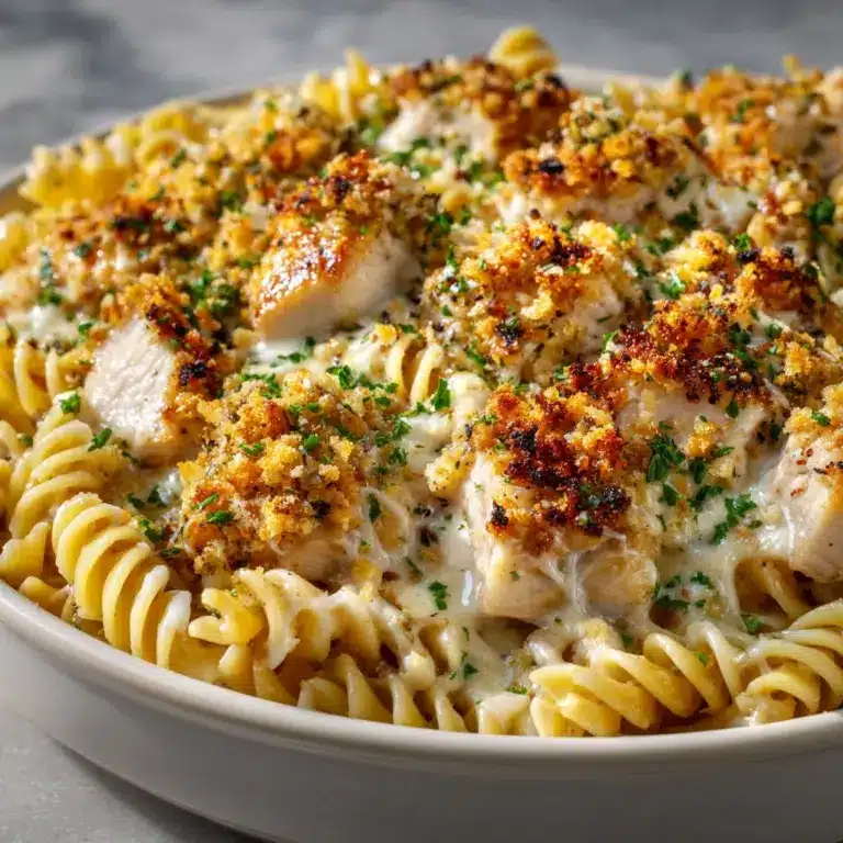 Creamy Garlic Parmesan Chicken Pasta Bake Recipe