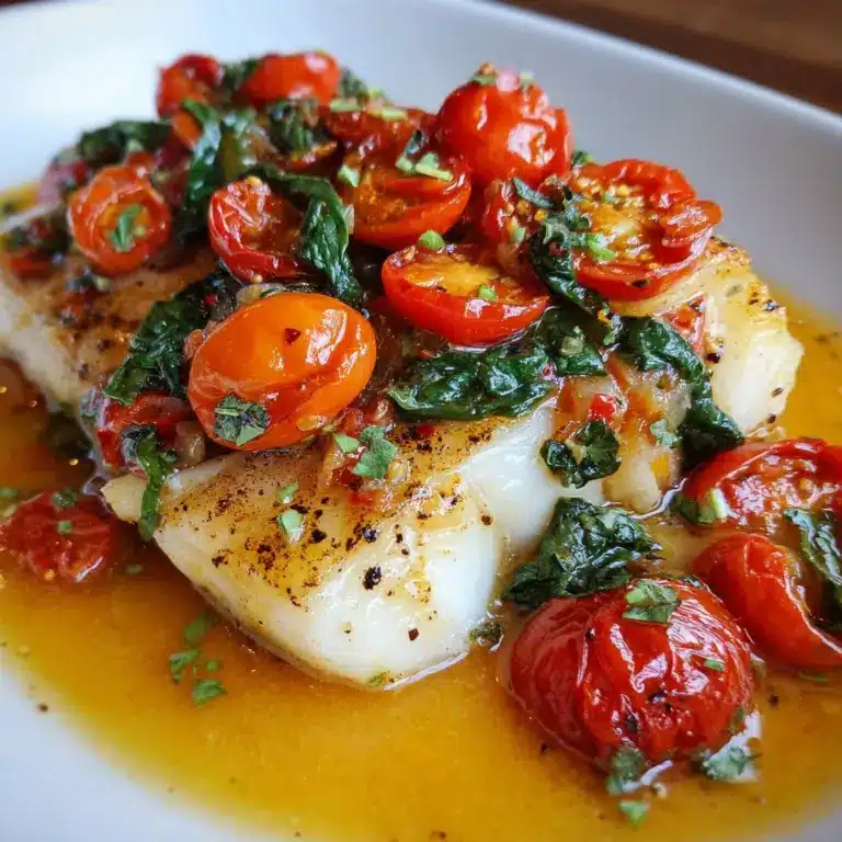 Pan-Seared Mediterranean Cod in Tomato Basil Sauce Recipe