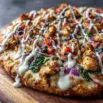 Greek Pizza with Tzatziki Drizzle Recipe