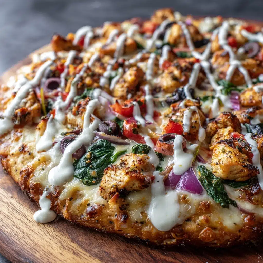 Greek Pizza with Tzatziki Drizzle Recipe - Recipe Image