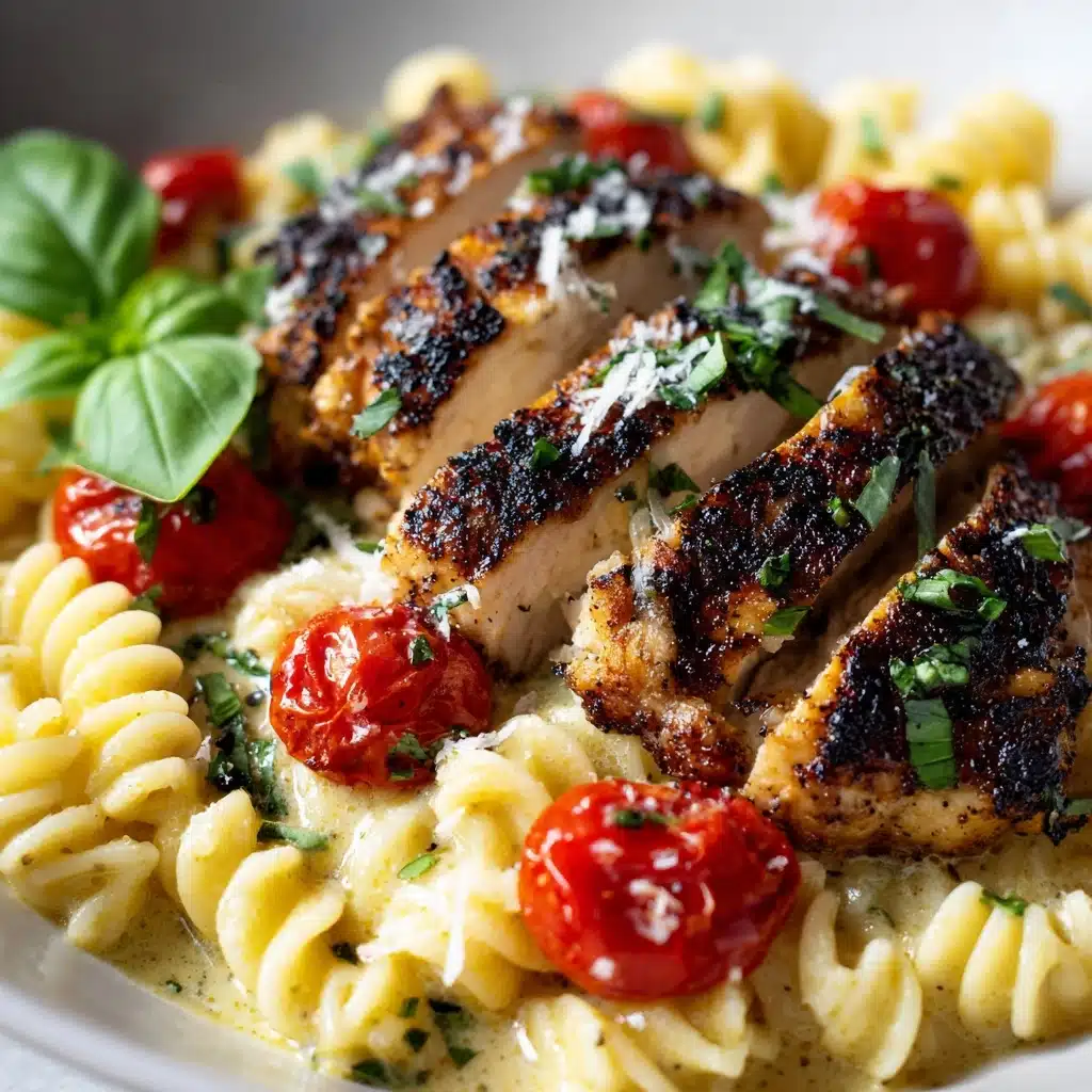 Tomato Basil Pasta with Balsamic Grilled Chicken Recipe - Recipe Image