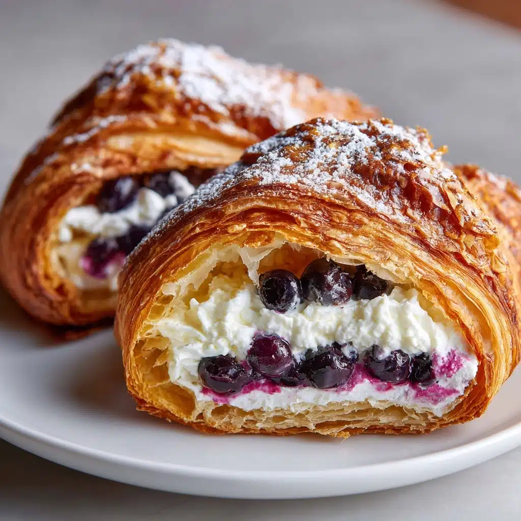 Blueberry & Ricotta Croissant with Honey Drizzle Recipe