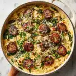 One Pan Chicken Sausage and Orzo Recipe