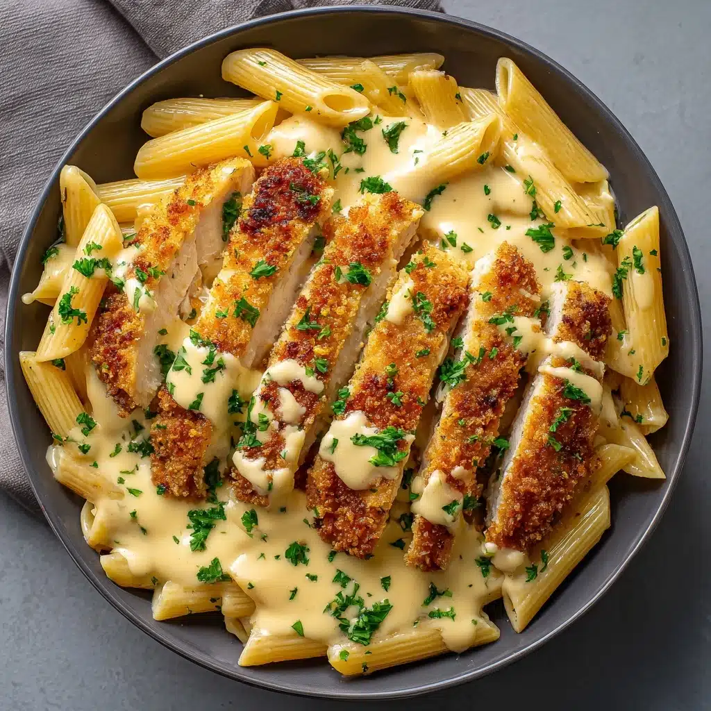 Crispy Chicken with Creamy Pasta Recipe - Recipe Image